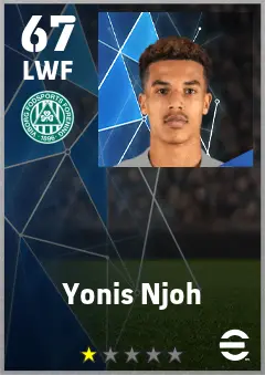 Yonis Njoh eFootball 2026 player card — 67 OVR LWF