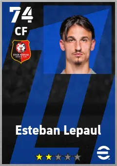 Esteban Lepaul eFootball 2026 player card — 74 OVR CF