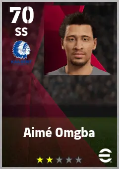 Aime Omgba eFootball 2026 player card — 70 OVR SS