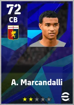 A. Marcandalli eFootball 2026 player card — 72 OVR CB