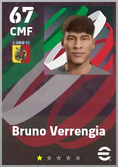Bruno Verrengia eFootball 2026 player card — 67 OVR CMF