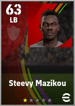 Steevy Mazikou eFootball 2026 player card — 63 OVR LB