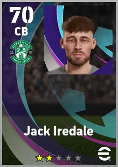 Jack Iredale eFootball 2026 player card — 70 OVR CB