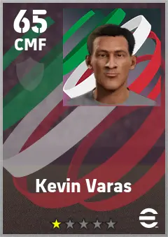 Kevin Varas eFootball 2026 player card — 65 OVR CMF