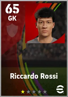 Riccardo Rossi eFootball 2026 player card — 65 OVR GK