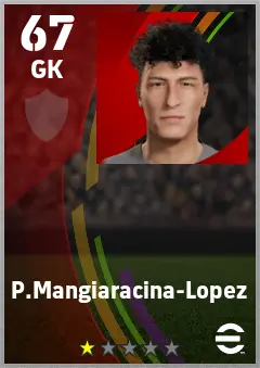P.Mangiaracina-Lopez eFootball 2026 player card — 67 OVR GK