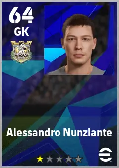 Alessandro Nunziante eFootball 2026 player card — 64 OVR GK