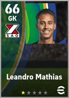 Leandro Mathias eFootball 2026 player card — 66 OVR GK