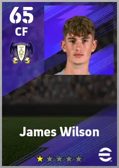 James Wilson eFootball 2026 player card — 65 OVR CF