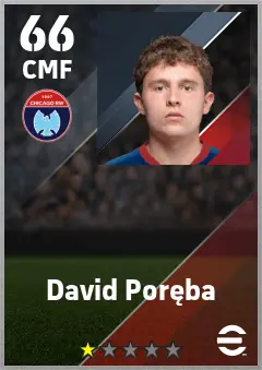 David Poreba eFootball 2026 player card — 66 OVR CMF