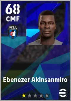 Ebenezer Akinsanmiro eFootball 2026 player card — 68 OVR CMF