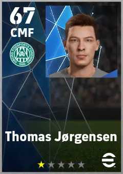 Thomas Jorgensen eFootball 2026 player card — 67 OVR CMF