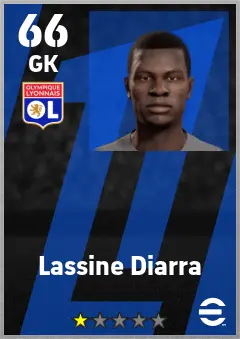 Lassine Diarra eFootball 2026 player card — 66 OVR GK
