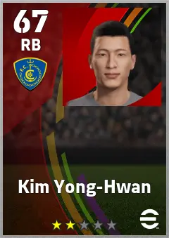 Kim Yong-Hwan eFootball 2026 player card, 67 OVR RB
