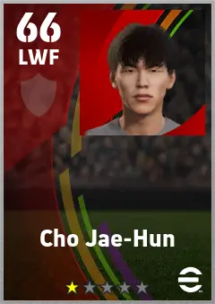 Cho Jae-Hun eFootball 2026 player card — 66 OVR LWF