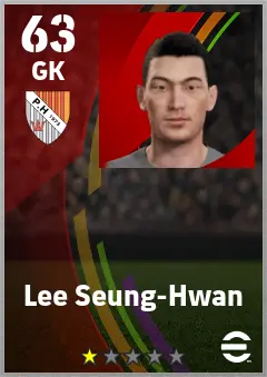 Lee Seung-Hwan eFootball 2026 player card — 63 OVR GK