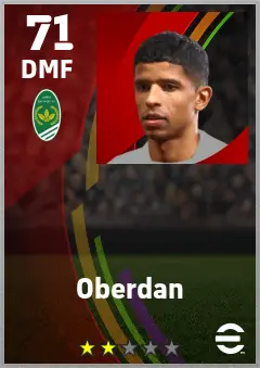 Oberdan eFootball 2026 player card — 71 OVR DMF