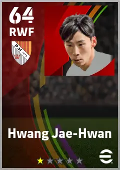 Hwang Jae-Hwan eFootball 2026 player card — 64 OVR RWF