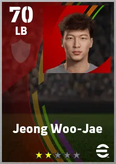 Jeong Woo-Jae eFootball 2026 player card — 70 OVR LB