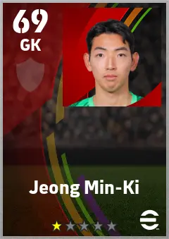 Jeong Min-Ki eFootball 2026 player card — 69 OVR GK