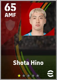 Shota Hino eFootball 2026 player card — 65 OVR AMF