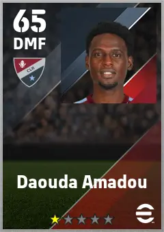 Daouda Amadou eFootball 2026 player card — 65 OVR DMF