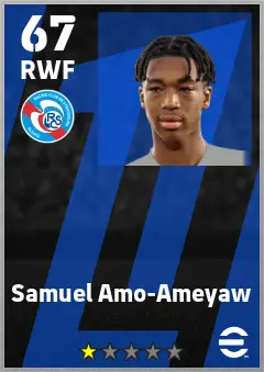 Samuel Amo-Ameyaw eFootball 2026 player card — 67 OVR RWF
