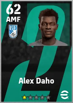 Alex Daho eFootball 2026 player card — 62 OVR AMF