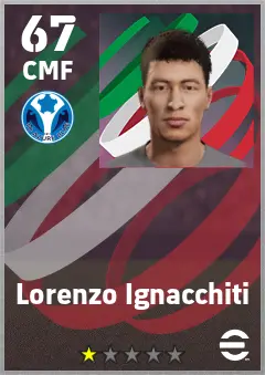 Lorenzo Ignacchiti eFootball 2026 player card — 67 OVR CMF