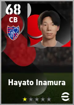 Hayato Inamura eFootball 2026 player card — 68 OVR CB