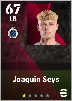 Joaquin Seys eFootball 2026 player card — 67 OVR LB