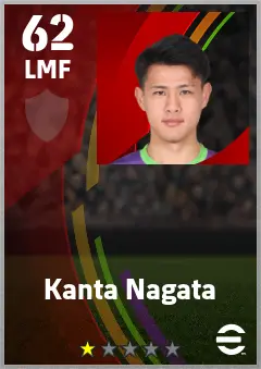Kanta Nagata eFootball 2026 player card — 62 OVR LMF