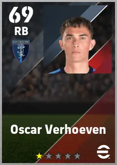 Oscar Verhoeven eFootball 2026 player card — 69 OVR RB