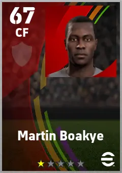 Martin Boakye eFootball 2026 player card — 67 OVR CF