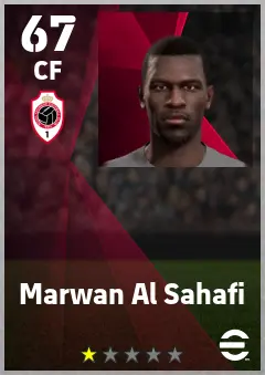 Marwan Al Sahafi eFootball 2026 player card — 67 OVR CF