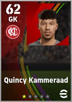 Quincy Kammeraad eFootball 2026 player card — 62 OVR GK