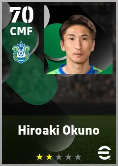 Hiroaki Okuno eFootball 2026 player card — 70 OVR CMF