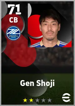 Gen Shoji eFootball 2026 player card — 71 OVR CB