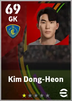 Kim Dong-Heon eFootball 2026 player card — 69 OVR GK