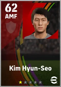Kim Hyun-Seo eFootball 2026 player card — 62 OVR AMF