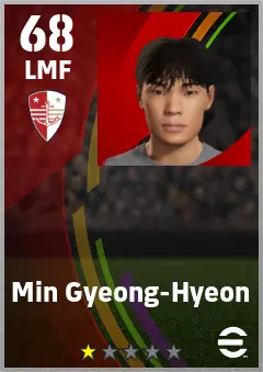 Min Gyeong-Hyeon eFootball 2026 player card — 68 OVR LMF