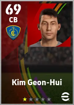 Kim Geon-Hui eFootball 2026 player card — 69 OVR CB