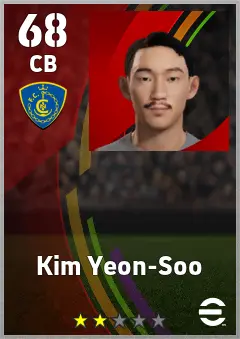 Kim Yeon-Soo eFootball 2026 player card, 68 OVR CB