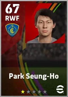 Park Seung-Ho eFootball 2026 player card — 67 OVR RWF