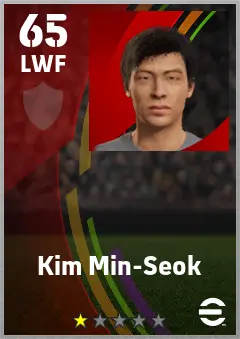 Kim Min-Seok eFootball 2026 player card — 65 OVR LWF