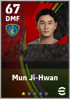 Mun Ji-Hwan eFootball 2026 player card — 67 OVR DMF