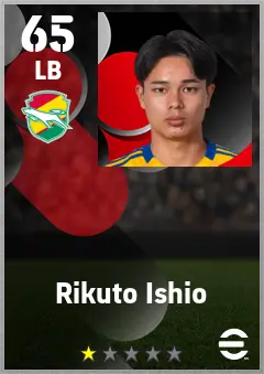 Rikuto Ishio eFootball 2026 player card — 65 OVR LB