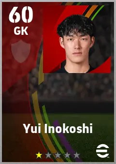 Yui Inokoshi eFootball 2026 player card — 60 OVR GK