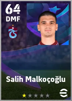 Salih Malkocoglu eFootball 2026 player card — 64 OVR DMF