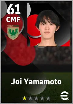 Joi Yamamoto eFootball 2026 player card — 61 OVR CMF
